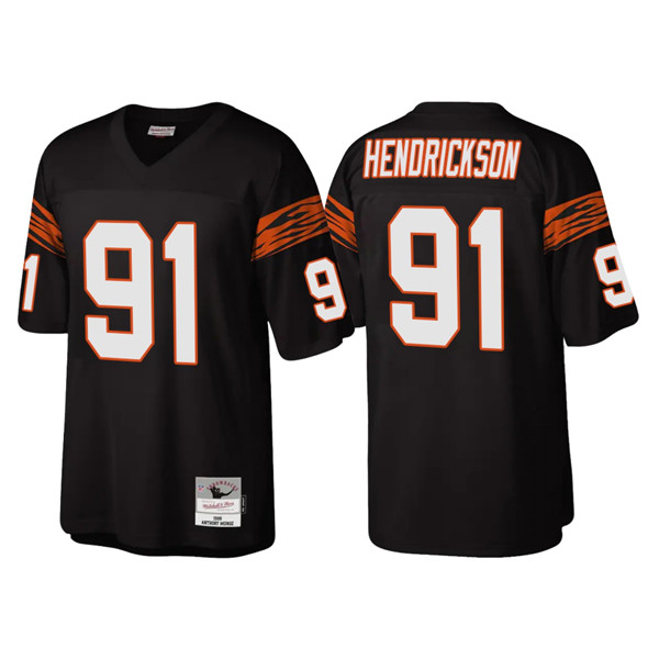 Men's Cincinnati Bengals #91 Trey Hendrickson Black Throwback Legacy Stitched Jersey